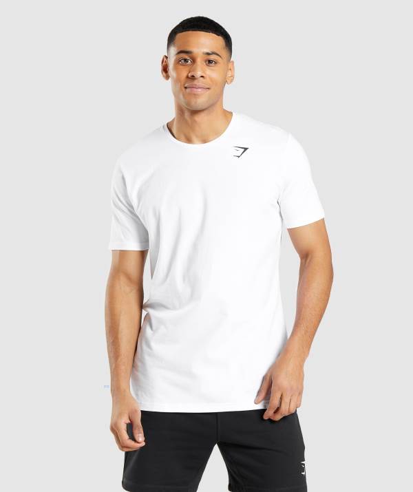 Panske Tricka Gymshark Essential Biele | GC1954380